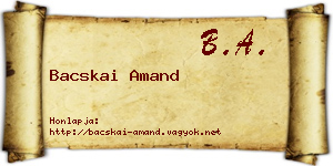 Bacskai Amand névjegykártya